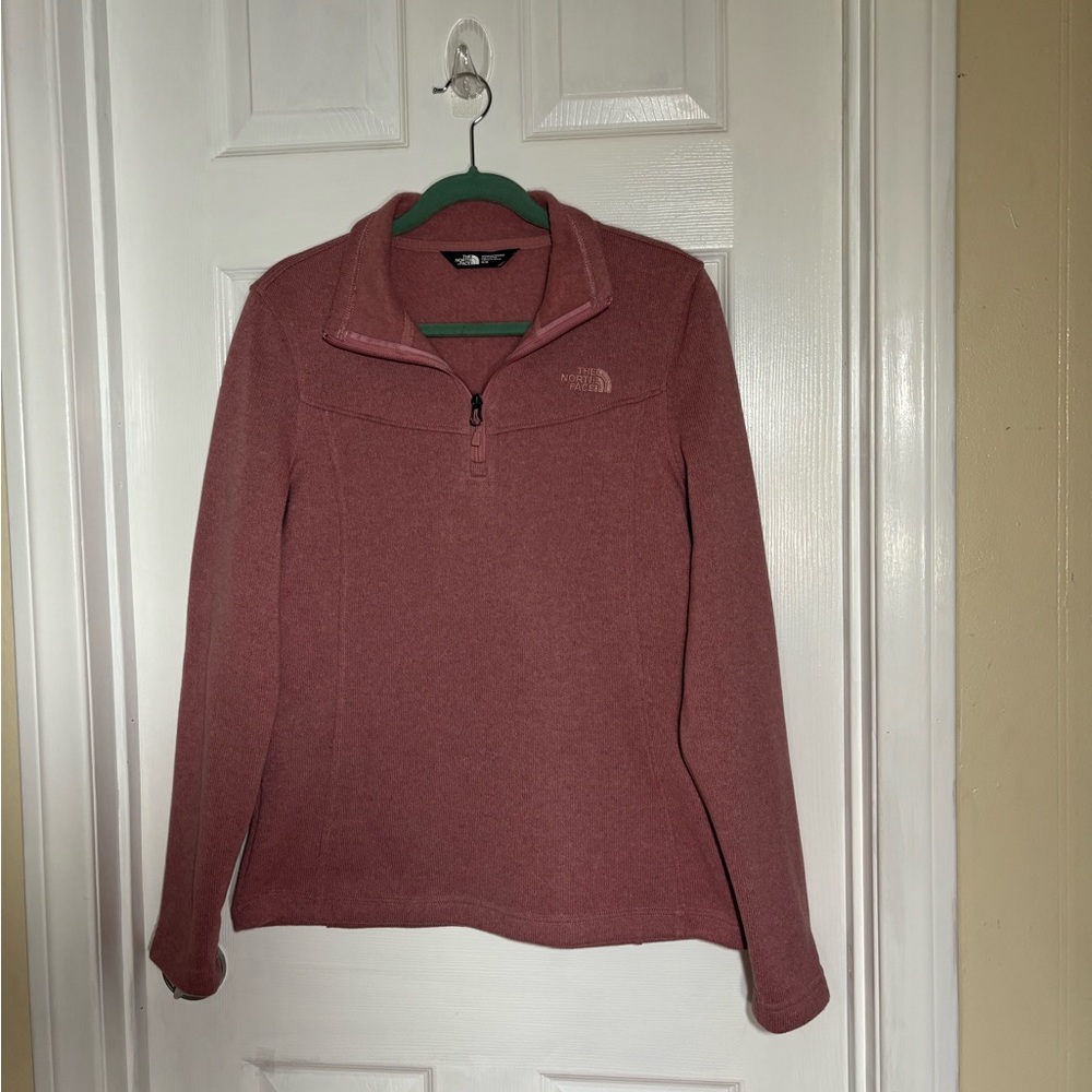 The North Face Quarter Zip  Pullover Pink Fleece Medium Size